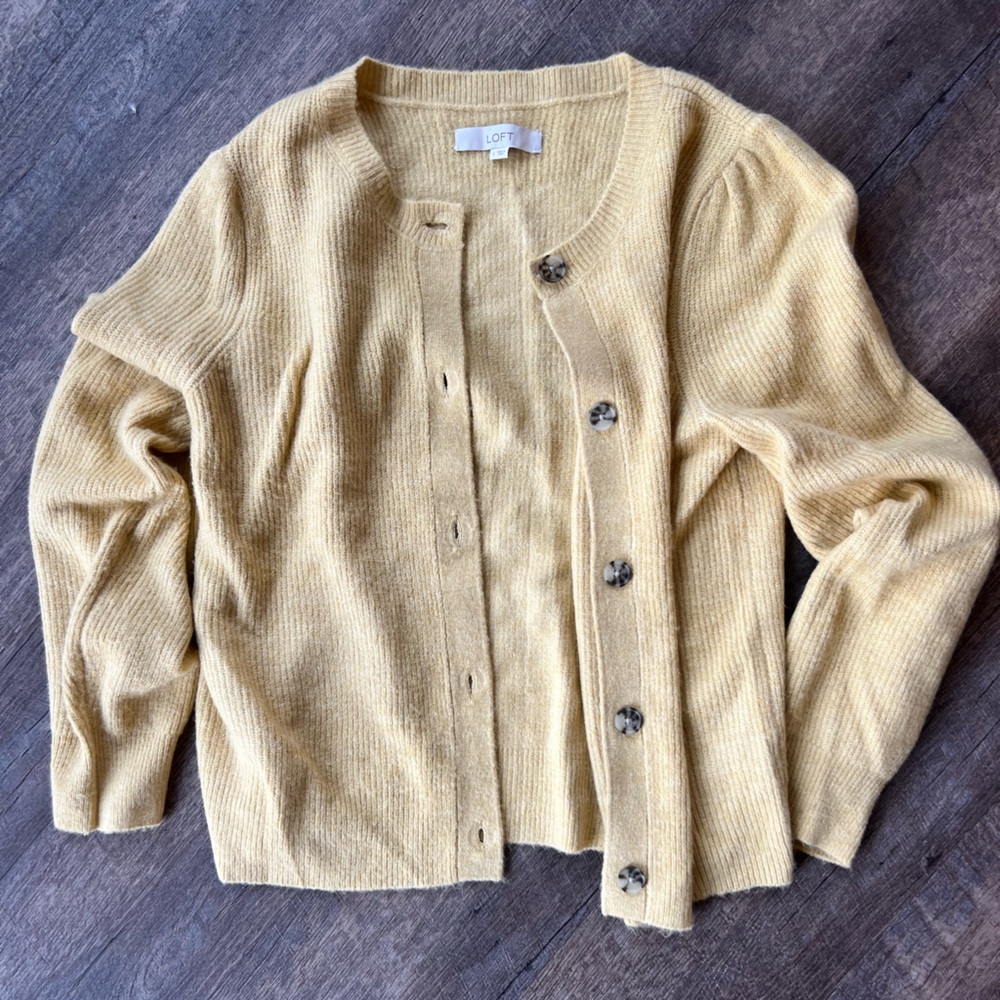 LOFT Cozy knit Button Cardigan Sweater